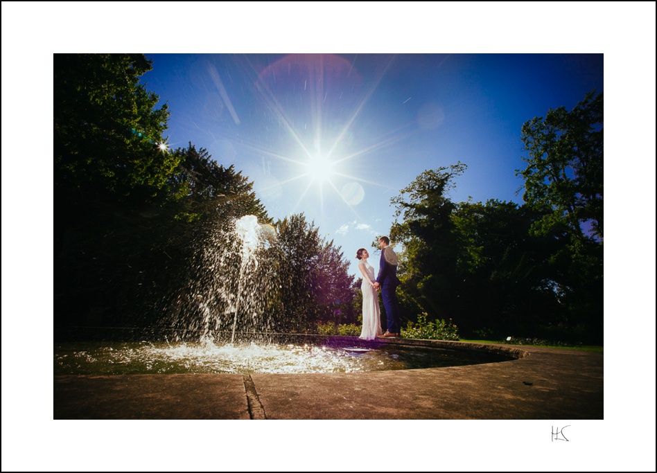 Fotoshooting mit dem Brautpaar im Stadtpark in Fürth